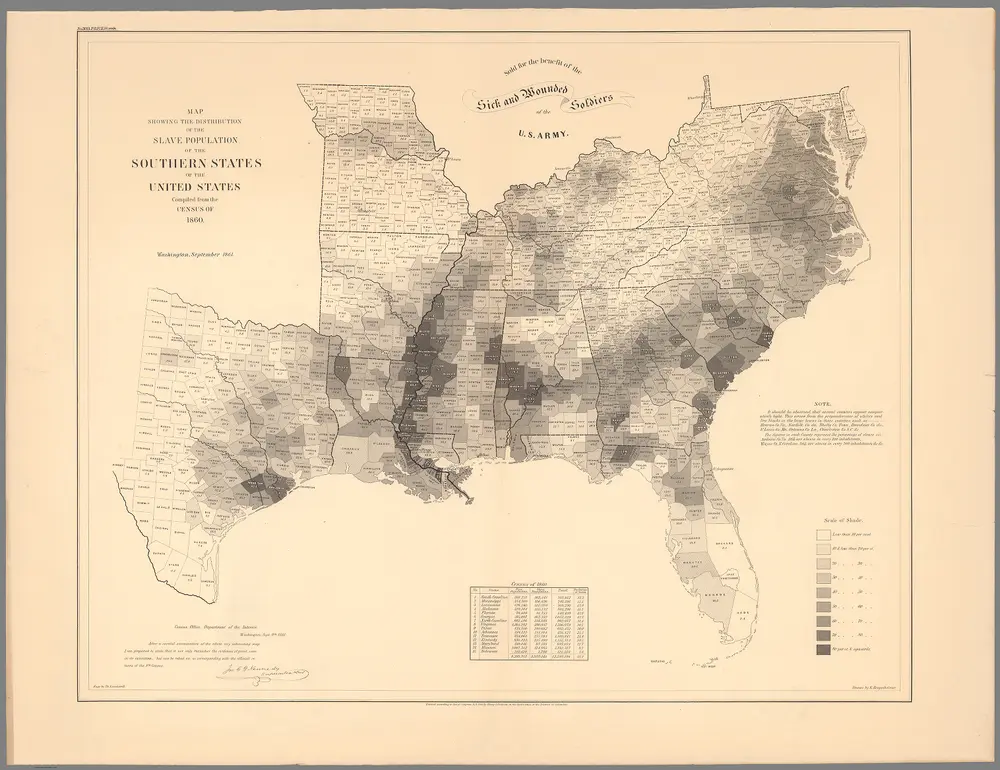 Map Showing The Distribution Of The Slave Population Of The Southern States