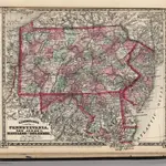 Schonberg's Map of Pennsylvania, New Jersey, Maryland and Delaware.