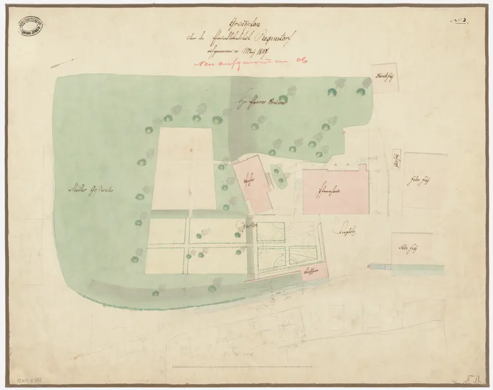 Regensdorf: Pfrundlokalität mit Pfarrhaus und Umgebung; Grundriss (Nr. 3)