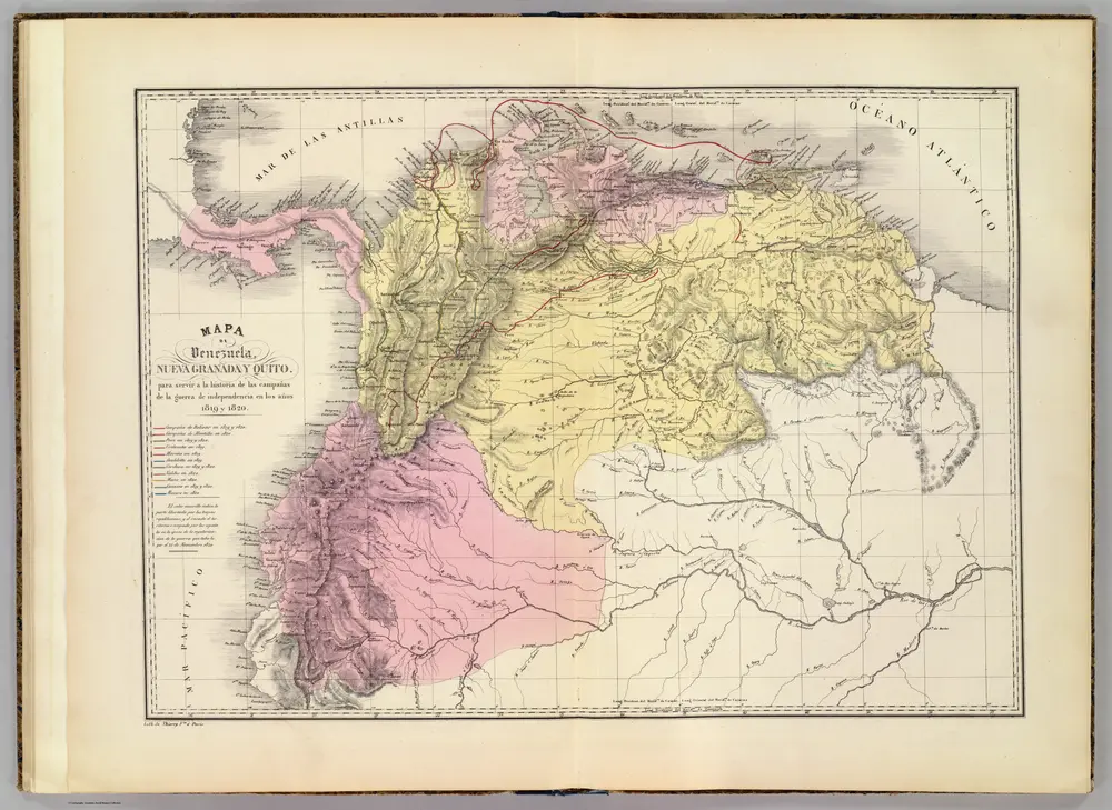 Mapa de Venezuela, N. Granada y Quito, 1819 y 1820.