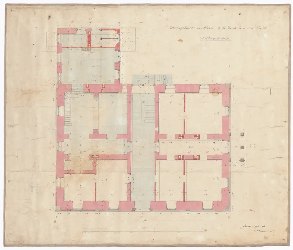 Goedecke-Haus, Seefeldstrasse 9: Keller; Grundriss