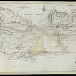 HZAN GA 100_Nr. 331_ : Oberstetten; "Geometrischer Grundriß eines Teils des Reichsstadt Rothenburgischen Gebiets, nämlich der Markung Oberstetten, Wildentierbach, Hachtel und Heimberg";Matthäus Kohler, Feldmesser;250 Ruten = 9,5 cm [8 cm = 1 km];84,5 x 53 cm; Norden oben;dargestellte Orte: Krailshausen-Zell - Eichswiesen-Siechertshausen - Niederstettener und Dunzendorfer Markung - Heimberg;Papier; Federzeichnung; Markungs- und Feldgrenzen, Wälder und Ortschaften in Wasserfarben; die dargestellten Orte Heimberg, Krailshausen, Hachtel, Wildentierbach, Oberstetten, Weilerhof, Eichswiesen, Sichertshausen in Draufsicht; unregelmäßige Einzelblätter.