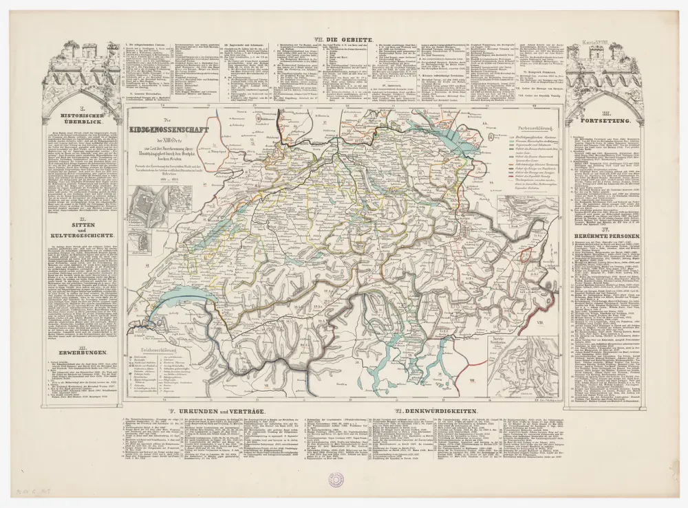 Geologische Spezialkarte des Grossherzogtums Baden, Blatt 144: Stühlingen: Karte VIII: Die Eidgenossenschaft der Dreizehn Alten Orte zur Zeit der Anerkennung ihrer Unabhängigkeit durch den Westfälischen Frieden