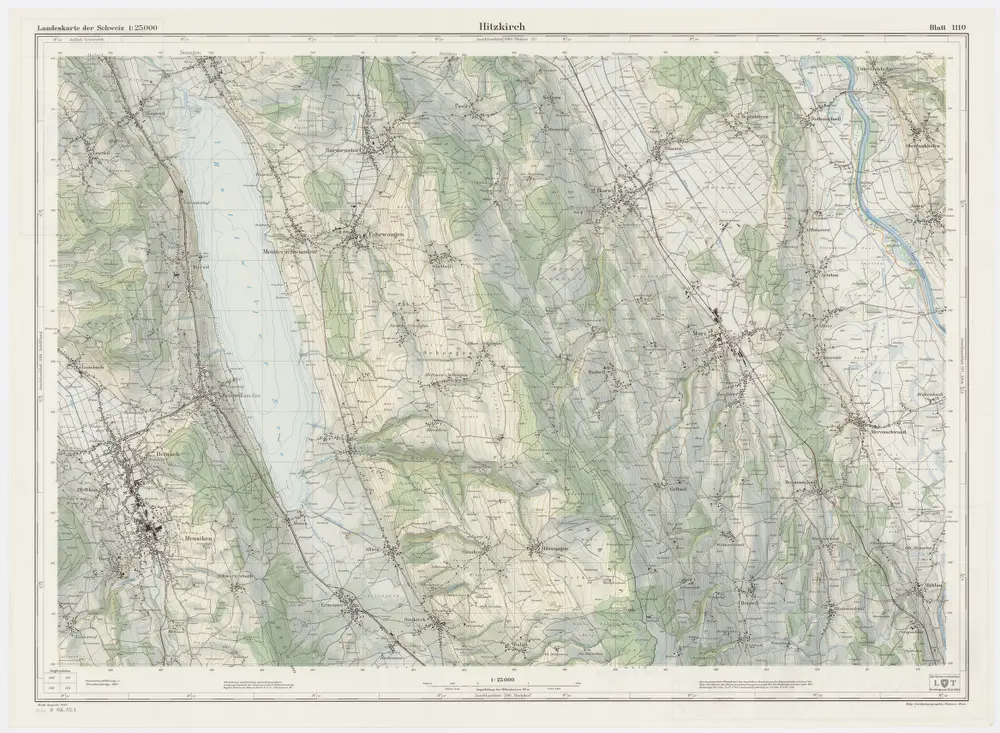 Landeskarte der Schweiz 1 : 25000: Den Kanton Zürich betreffende Blätter: Blatt 1110: Hitzkirch LU