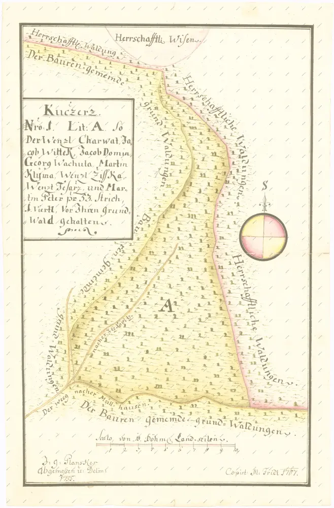 Dvě pozdější kopie předcházející Planskerovy mapy z r. 1755, list 2 1