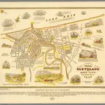 Map of Cleveland and Ohio City, both Incorporated in 1836.  Century-Old Map of Cleveland.