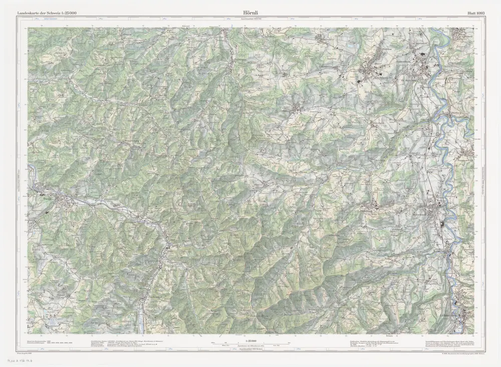 Landeskarte der Schweiz 1 : 25000: Den Kanton Zürich betreffende Blätter: Blatt 1093: Hörnli