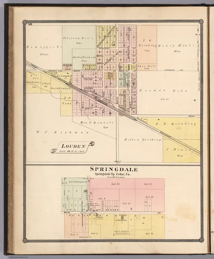 Louden and Springdale, Cedar County, Iowa.