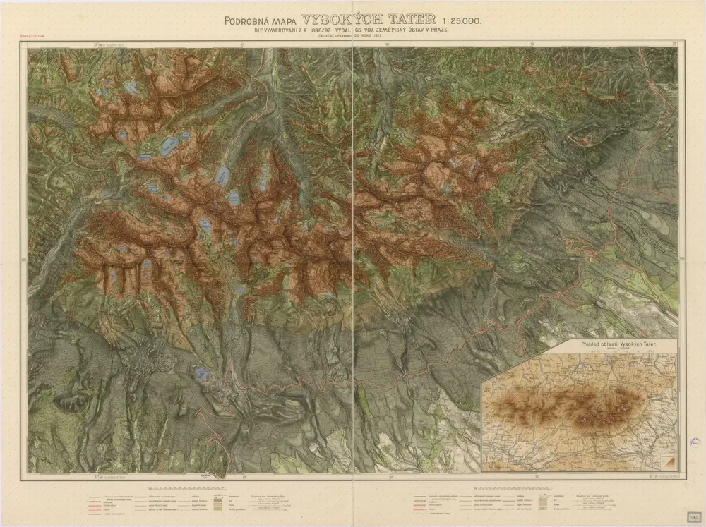 Podrobná mapa Vysokých Tater