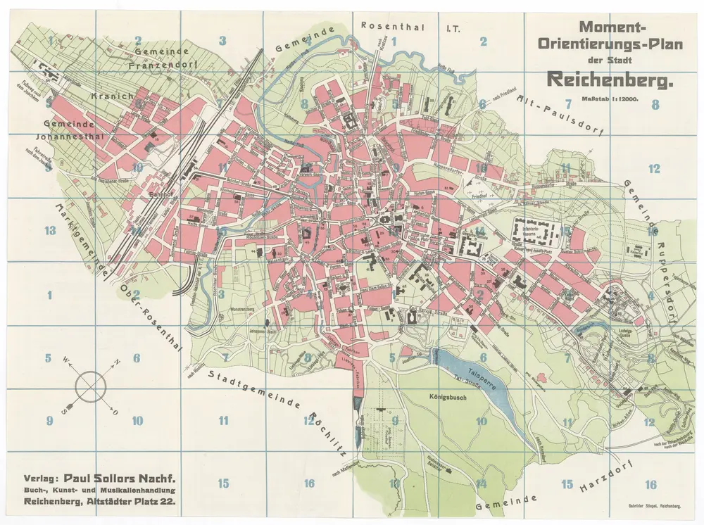 Moment-Orientierungs-Plan der Stadt Reichenberg