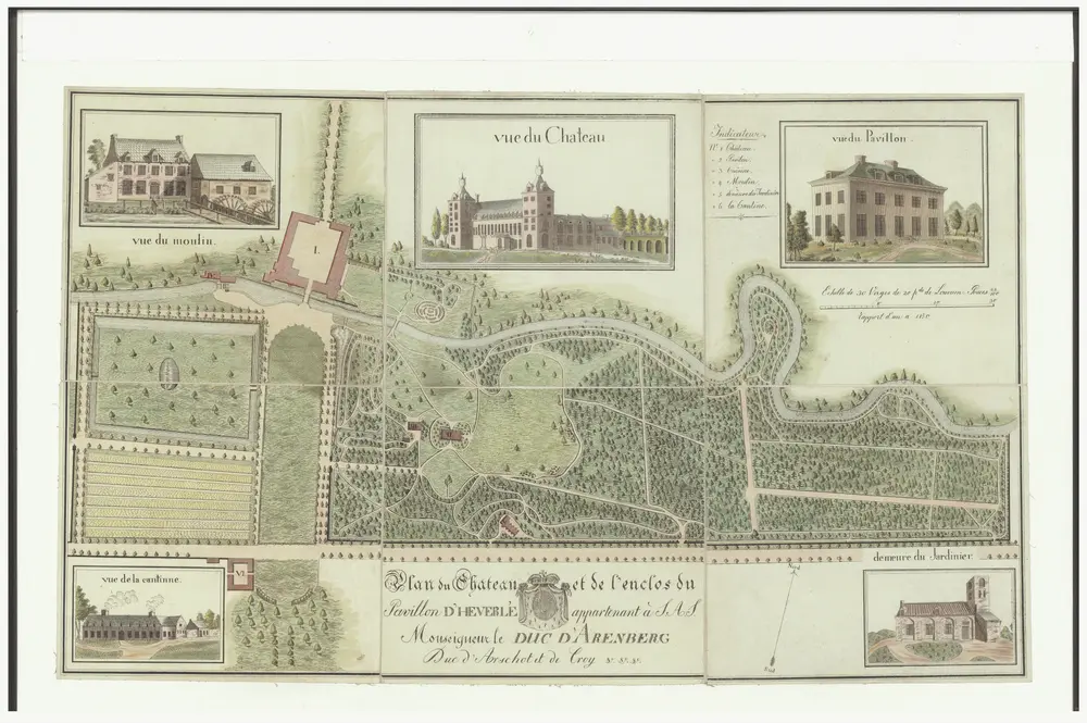 Plan du chateau et de l'enclos du pavillon d'Heverlé appartenant a S. A. S