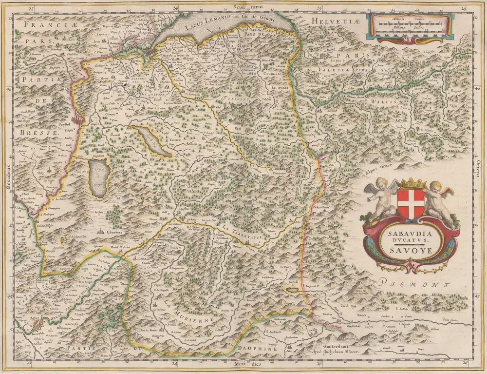 Sabaudia Ducatus. Savoye [Karte], in: Theatrum orbis terrarum, sive ...