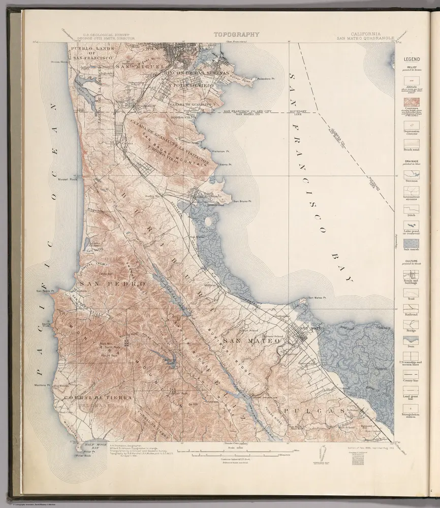 San Mateo Quadrangle.  Topography.