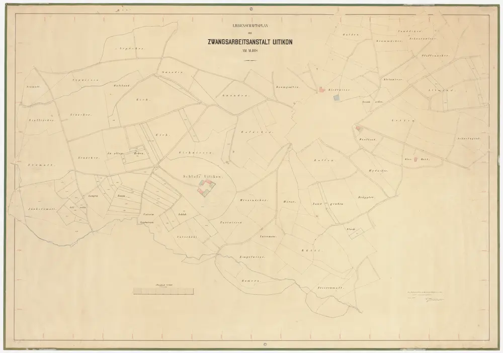 Uitikon: Zwangsarbeitsanstalt, Liegenschaften; Übersichtsplan