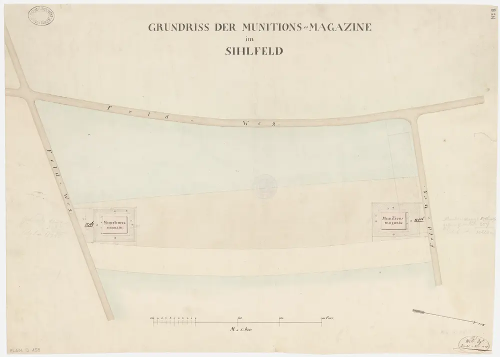 Aussersihl: Munitionsmagazine im Sihlfeld; Grundriss (Nr. 8)