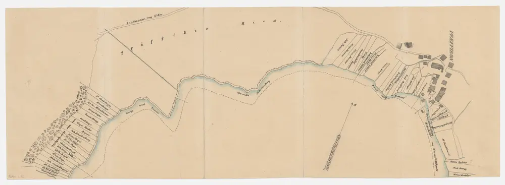 Pfäffikersee samt Fischenzeninhabern und Landanstössern, Blatt 4: Talhof bis Pfäffikon; Grundriss