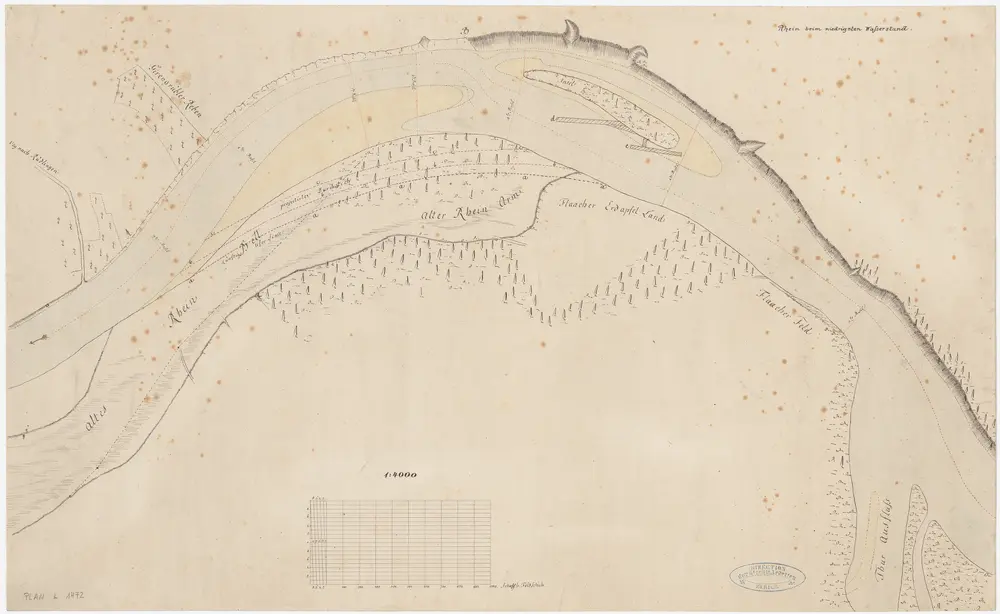 Flaach, Rüdlingen SH: Rhein von der Einmündung der Thur bis oberhalb Rüdlingen; Situationsplan (Rhein-Gebiet Nr. 2)