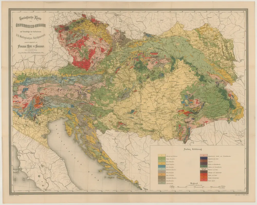 Geologische Karte von Österreich-Ungarn