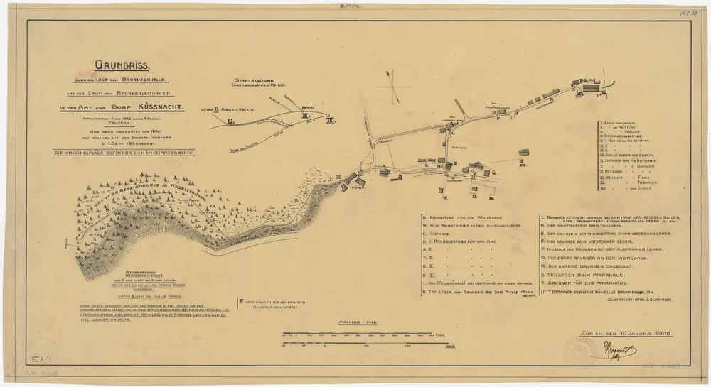 Küsnacht: Quellen und Brunnenleitungen; Grundriss (Nr. 13)