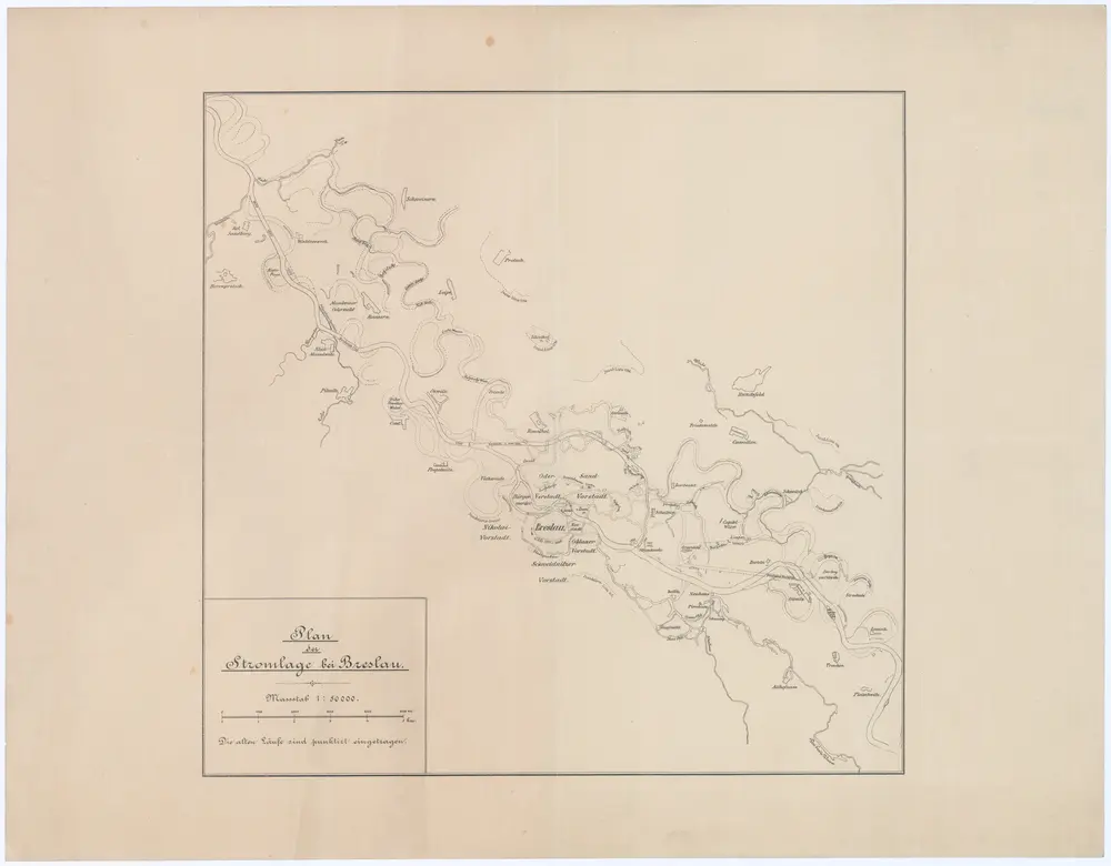 Plan der Stromlage bei Breslau