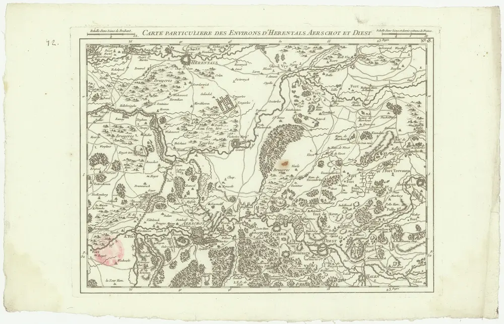 Carte particuliere des environs d'Herentals Aerschot et Diest