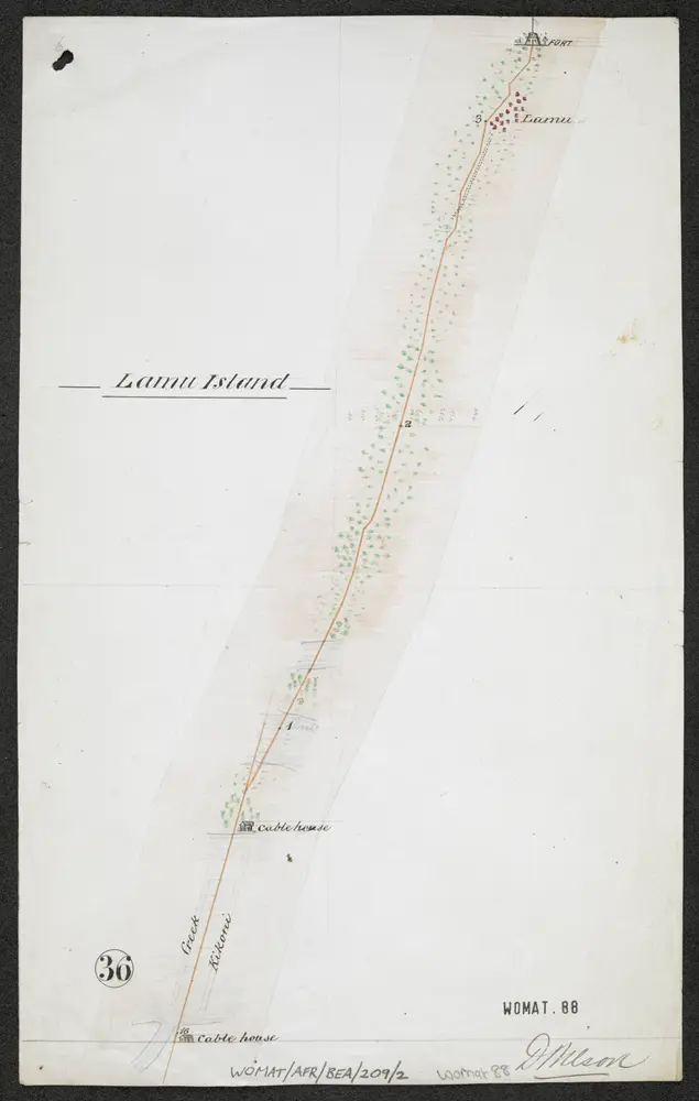 'Survey of Telegraph Line from Melinde to Lamu East Africa.'