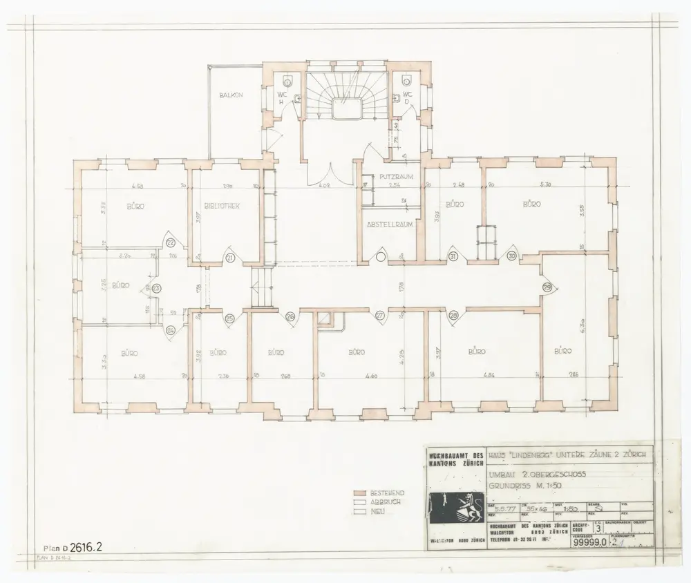 Haus Lindenegg, Untere Zäune 2: Umbau des 2. Stocks: Grundriss