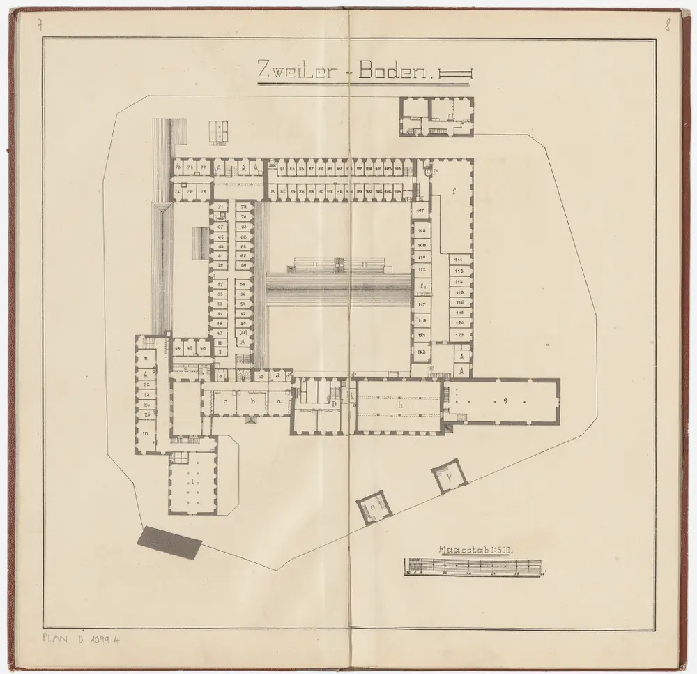 Kantonale Strafanstalt Oetenbach: 2. Boden; Grundriss