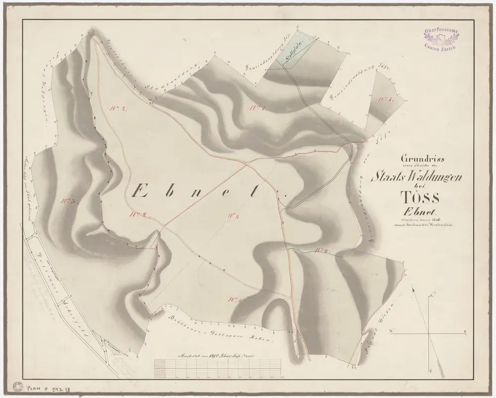 Winterthur, Töss, Lindau: Staatswaldung: Töss: Ebnet; Grundriss