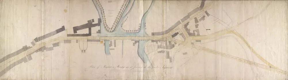 Plan of Magdalen Bridge and the streets of Oxford