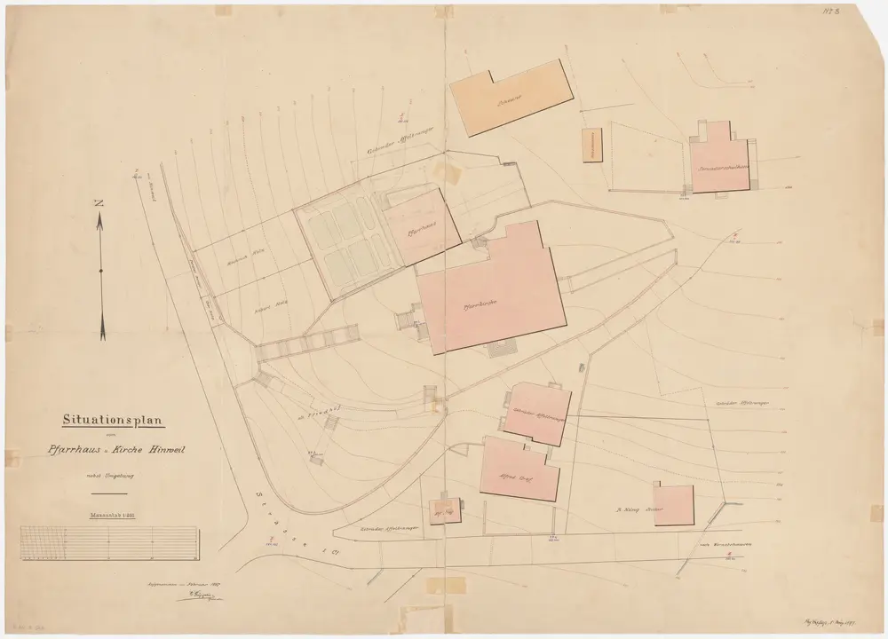 Hinwil: Kirche, Pfarrhaus und Umgebung; Grundriss (Nr. 8)