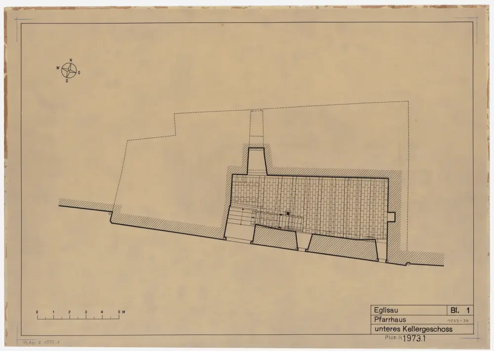 Eglisau: Pfarrhaus: Unterer Keller; Grundriss (Nr. 1)