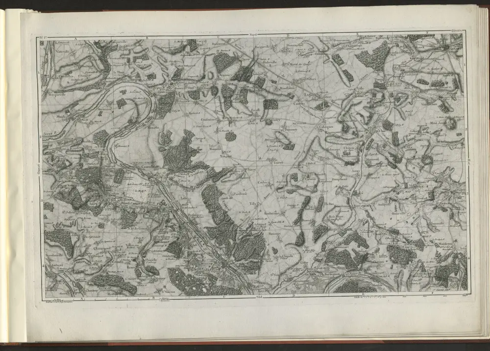 Atlas topographique en XVI. feuilles des Environs de Paris, a` la distance d'environ 8 myriame`tres ou 18 lieues ... dresse ́ sur une e ́chelle de 31 millime`tres pour 2 kilome`tres ... Par Dom G. Coutans ... Revu, corrige ́ et conside ́rablement augmente ́e par Charles Picquet ... De ́die ́ & pre ́sente ́ au Ier Consul Bonaparte.