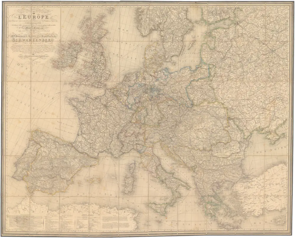 Carte genérale et itineraire de l'Europe