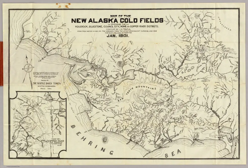 Map Of The New Alaska Gold Fields.