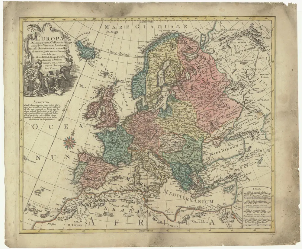 Europa delineata juxta observationes excellorum virorum Academiae Regalis Scientiarum et nonnullor aliorum et juxta recentissimas annotationes