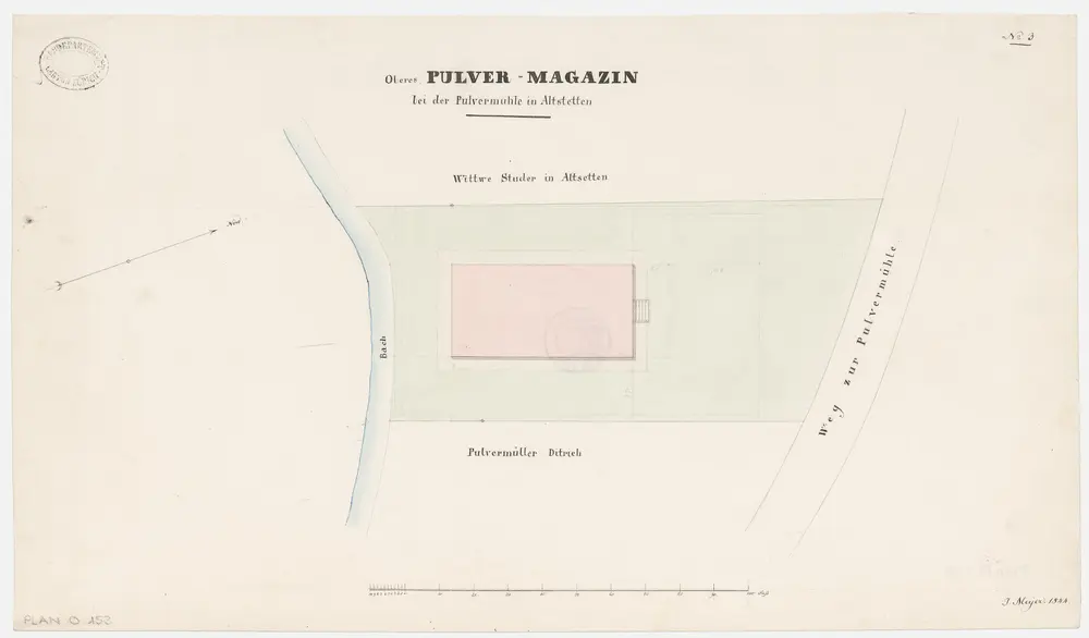 Altstetten: Oberes Pulvermagazin bei der Pulvermühle; Grundriss (Nr. 3)