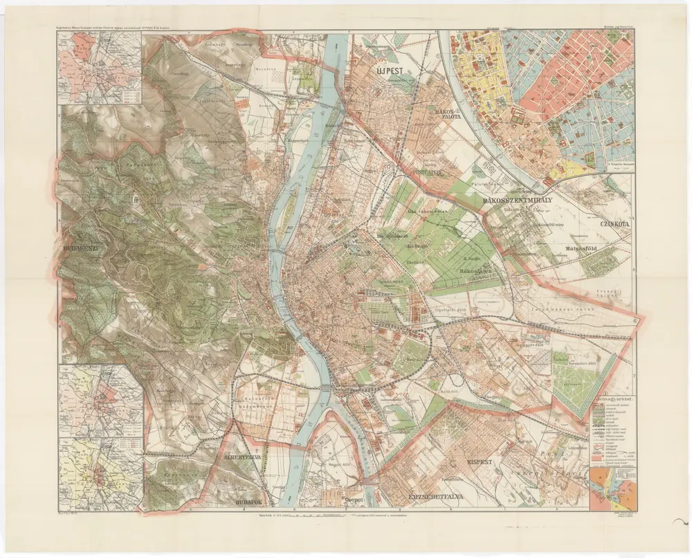 Budapest székes-föváros egész területének térképe