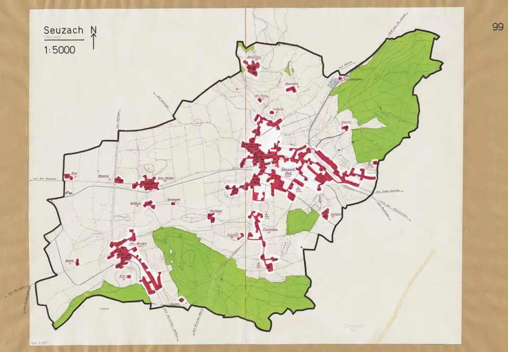 Seuzach: Definition der Siedlungen für die eidgenössische Volkszählung am 01.12.1960; Siedlungskarte Nr. 99