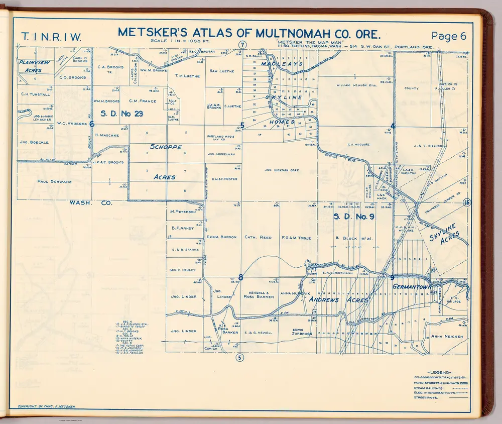 T. 1 N. R. 1 W. Section 4-6, 8-9