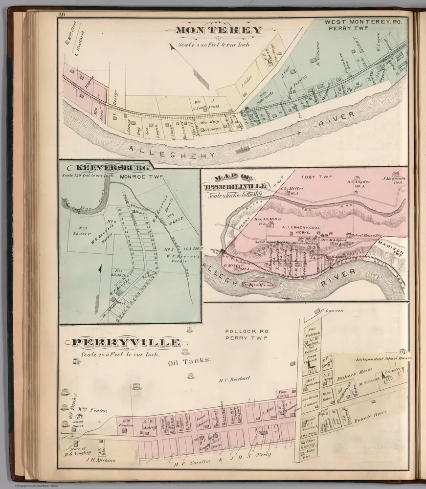 Monterey.  Keeversburg.  Map of Upper Hillville.  Perryville, Pennsylvania.