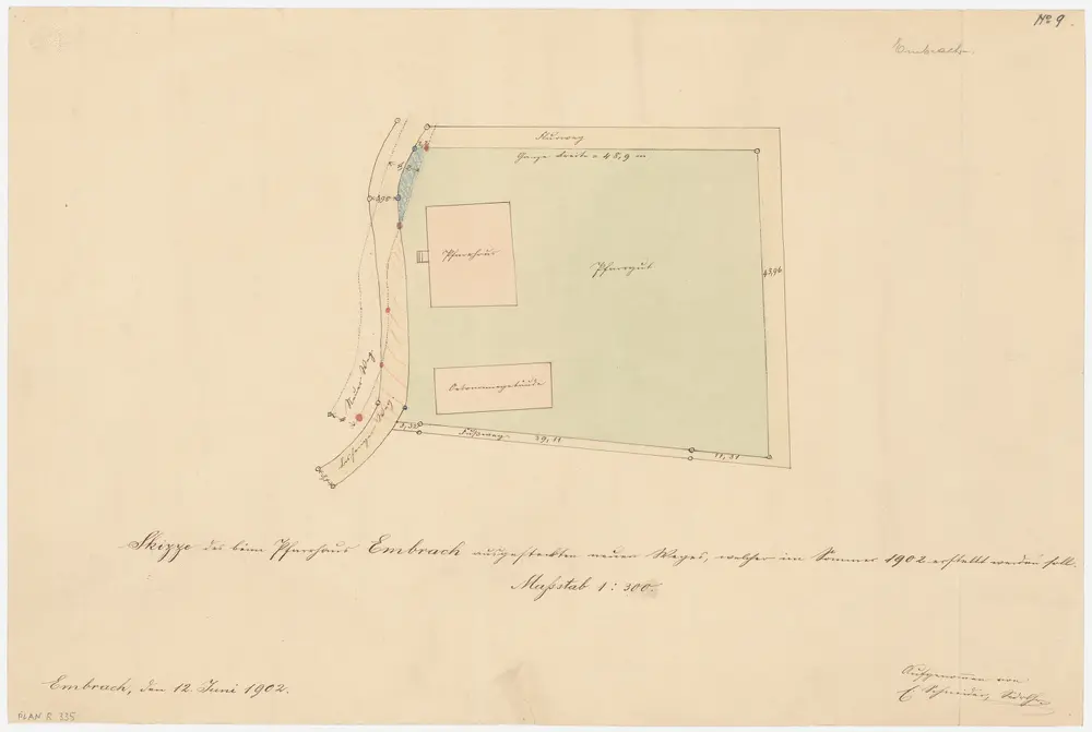 Embrach: Pfarrhaus, abgeänderter Weg; Grundriss (Nr.9)