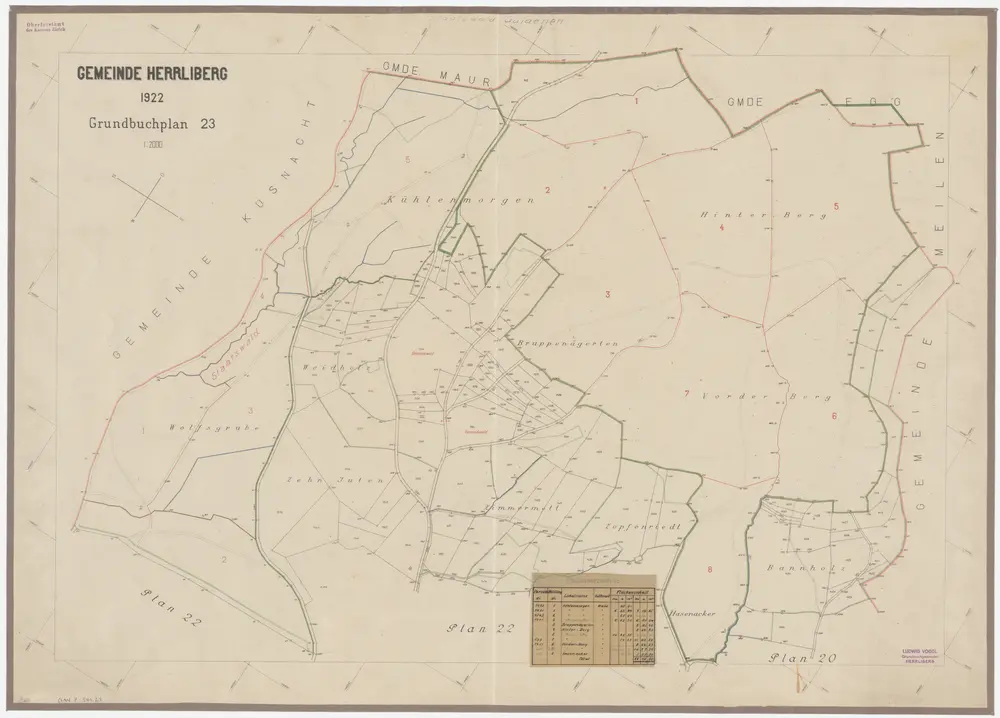 Maur, Herrliberg, Küsnacht, Egg: Staatswaldungen: Herrliberg: Staats- und Gemeindewaldungen; Grundriss