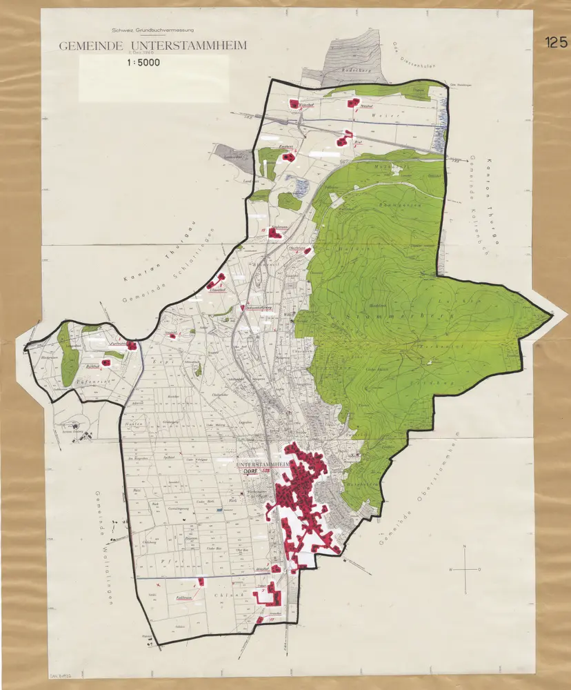 Unterstammheim: Definition der Siedlungen für die eidgenössische Volkszählung am 01.12.1960; Siedlungskarte Nr. 125