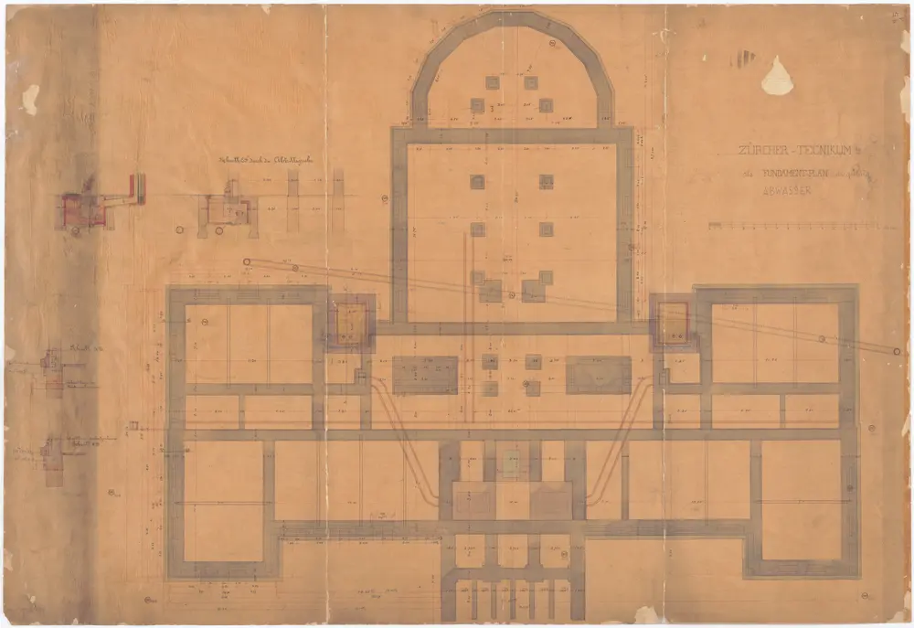 Winterthur: Technikum, Fundament und Abwasser; Grundriss (Nr. 330)