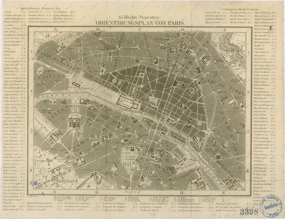 Orientirungsplan von Paris