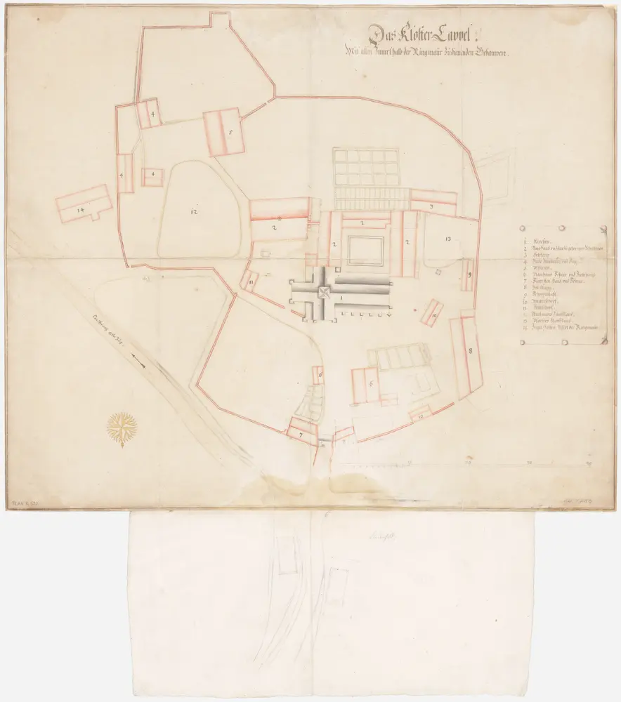 Kappel am Albis: Kloster samt weiteren Gebäuden innerhalb der Ringmauer; Grundriss