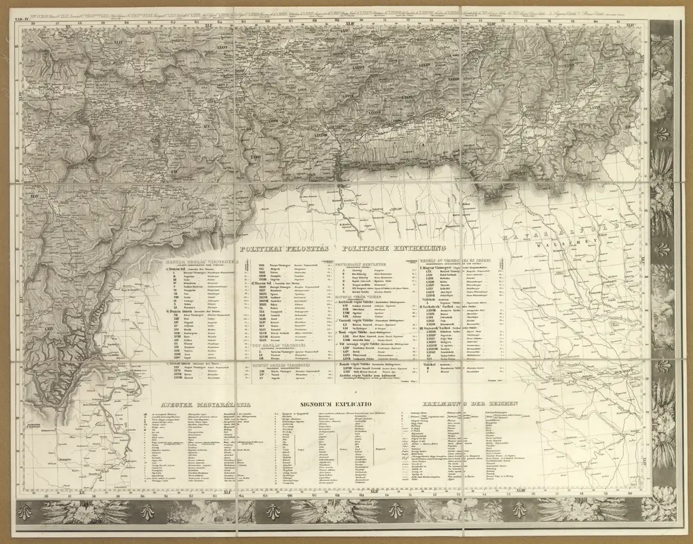 Ungarn. Comit. Krassó, Zaránd. Walachei. Illyrien. Siebenbürgen. Comit: Hunyad, Kükülö, Unter- und Ober Weißenburger. Stühle: Dreystuhler, Repser, Schäßburg, Groß Schenker, Medjascher, Leschkirchner, Hermannstädter, Reißmärker, Mühlenbacher & Brooder Stuhl. Districte: Fogaras & Kronstadt