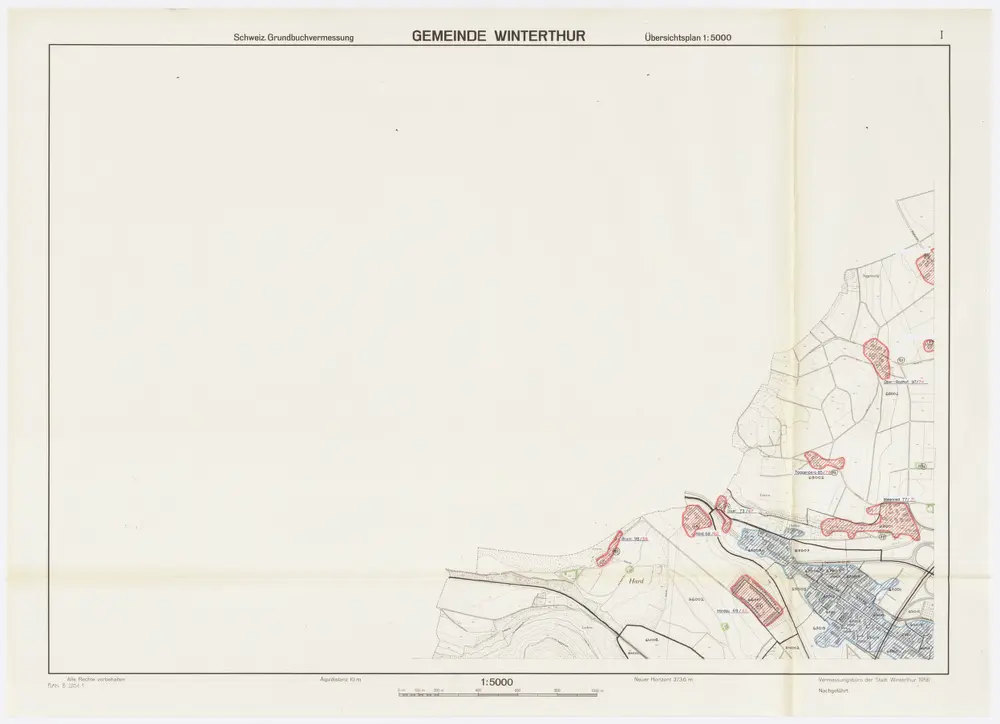 Winterthur: Definition der Siedlungen für die eidgenössische Volkszählung am 01.12.1970; Siedlungskarten: Teilkarte I