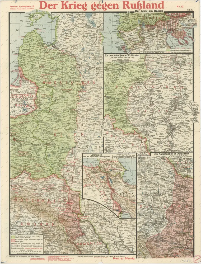 Paasche's Frontenkarte, Nr.12. Der Krieg gegen Russland